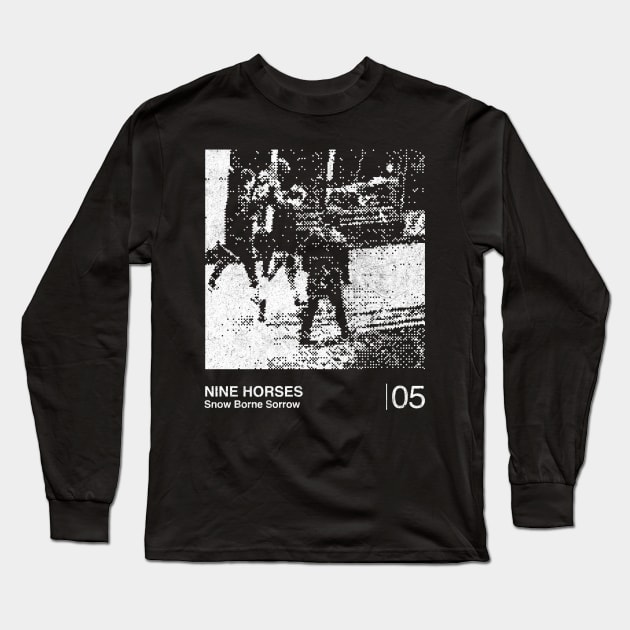 Nine Horses / Minimalist Graphic Artwork Design Long Sleeve T-Shirt by saudade